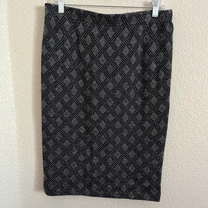 St John Couture Black Silver Glittler Skirt 12